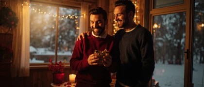 San Valentín. Dos hombres enamorados.