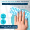 Marca: NOOVES. Imagen: Artic_BlueMesa_de_trabajo_2.jpg. NOOVES NAILS Láminas de Uñas de Gel Precurado Premium - Artic Blue | Azul | Tiras De Uñas De Gel semicurado| Pegatinas Uñas Semipermanente en Gel| Gel Nail stickers| Uñas de gel Pegatinas