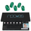 NOOVES - Láminas de Gel para Uñas|Jade Glass - Verde (Glitter - Verde) 20 uds, Uñas de Gel Semicuradas Premium, Gel Nail Stickers,Pegatinas Uñas de Gel, Incluye 1 Lima de Uñas y 1 Palito de Naranjo, Vegano