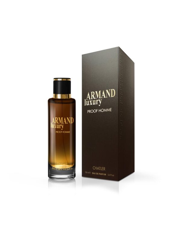Marca: CHATLER. Imagen: chatler-proof-homme-100ml.jpg. Chatler Armand Luxury PROOF HOMME. Fragancia para hombre (100ml).