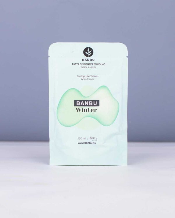 Marca: BANBU. Imagen: 1.Producto_Packaging_8f60b325-8739-428b-9ea5-a5afb3483da8.jpg. Refill Pasta de Dientes en Polvo ECO WINTER. 120ml.