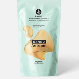 Marca: BANBU. Imagen: 1.Producto_Packaging_b2637cee-02b4-4d5e-bf9f-965041551e00.jpg. Refill Pasta de Dientes en Pastilla ECO AUTUMN. 240 pastillas.