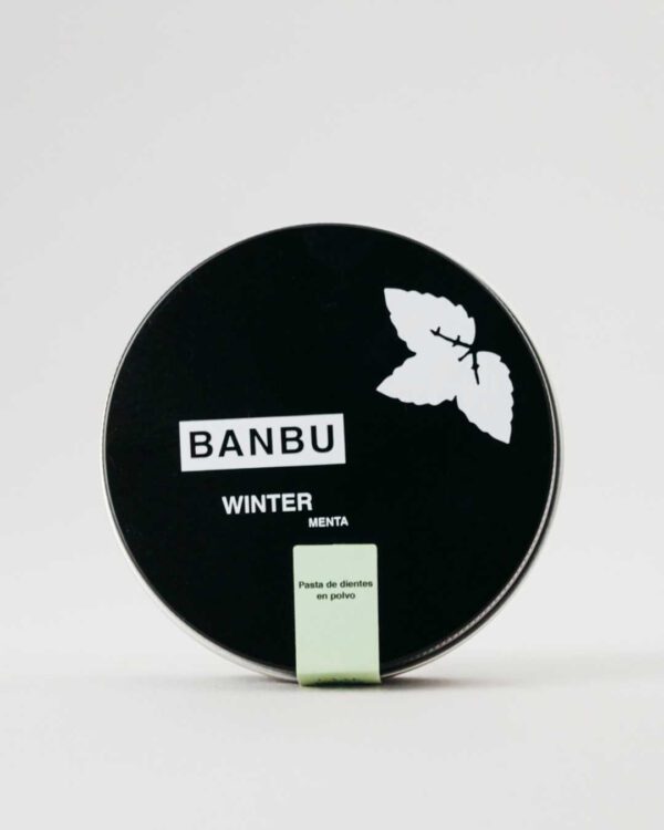 Marca: BANBU. Imagen: 1.Producto_Packaging_b7854ac6-5e28-4cc8-a82a-dacd2e0e5bb7.jpg. Pasta de Dientes en Polvo ECO WINTER. 60ml.