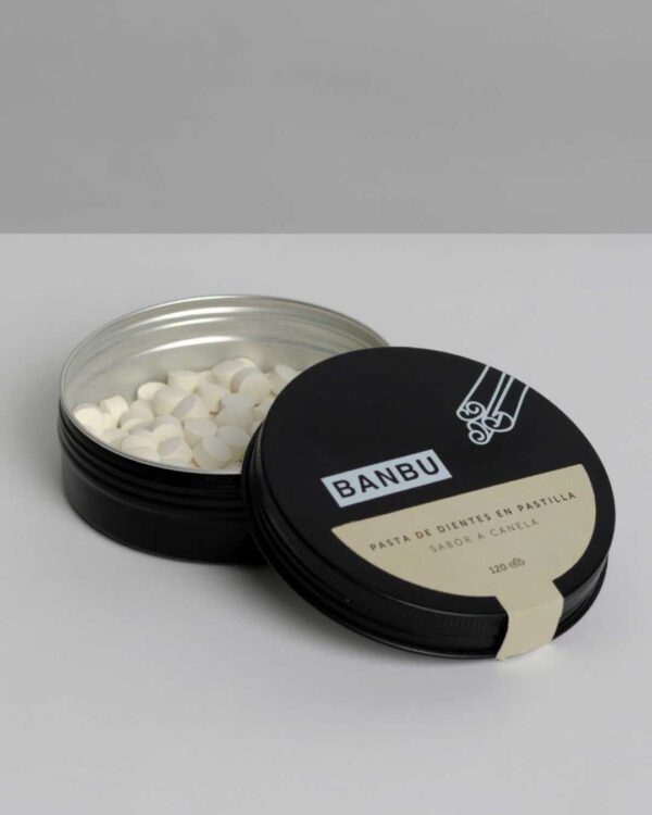 Marca: BANBU. Imagen: 1.Producto_Packaging_e5270958-8626-4d44-9ad4-f5da847d8de3.jpg. Pasta de Dientes en Pastilla ECO AUTUMN. 120 pastillas.