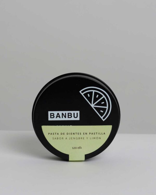 Marca: BANBU. Imagen: 2.Producto_Modelo_22c159db-416b-43f8-9fda-b56dc47cd575.jpg. Pasta de Dientes en Pastilla ECO SPRING. 120 pastillas.