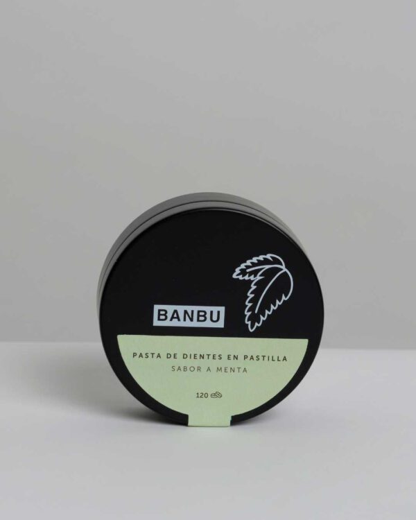 Marca: BANBU. Imagen: 2.Producto_Modelo_6a2fa380-076f-4d0b-963e-bbbfb0d35819.jpg. Pasta de Dientes en Pastilla ECO WINTER. 120 pastillas.
