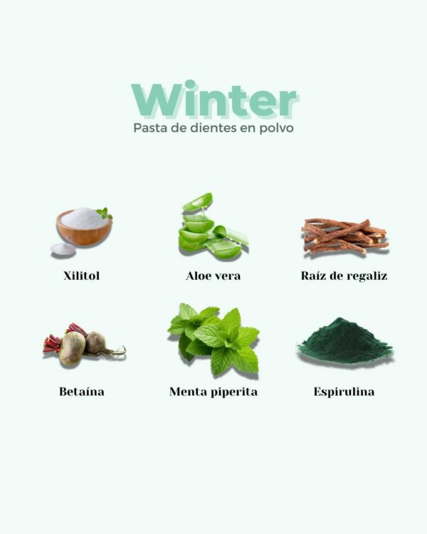 Marca: BANBU. Imagen: 4.Ingredientes_110093bf-0b1e-4be2-ae4a-ec943c9d4f8e.jpg. Refill Pasta de Dientes en Polvo ECO WINTER. 120ml.