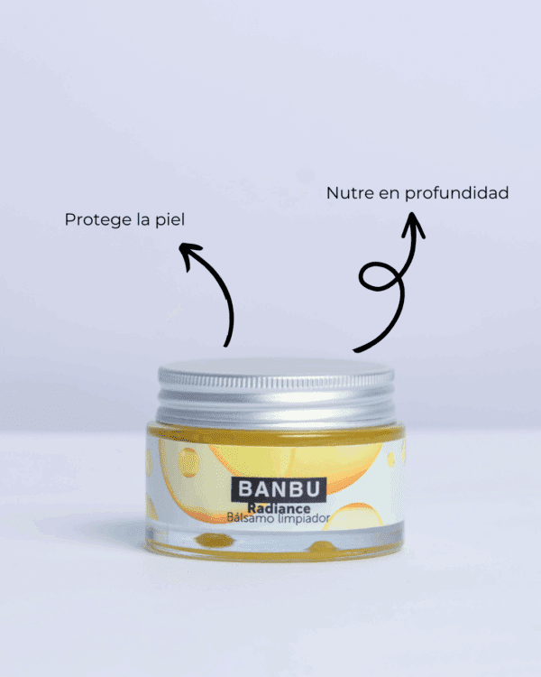 Marca: BANBU. Imagen: Balsamo_limpiador_facial_beneficios.png. Bálsamo limpiador facial en crema RADIANCE. 50ml