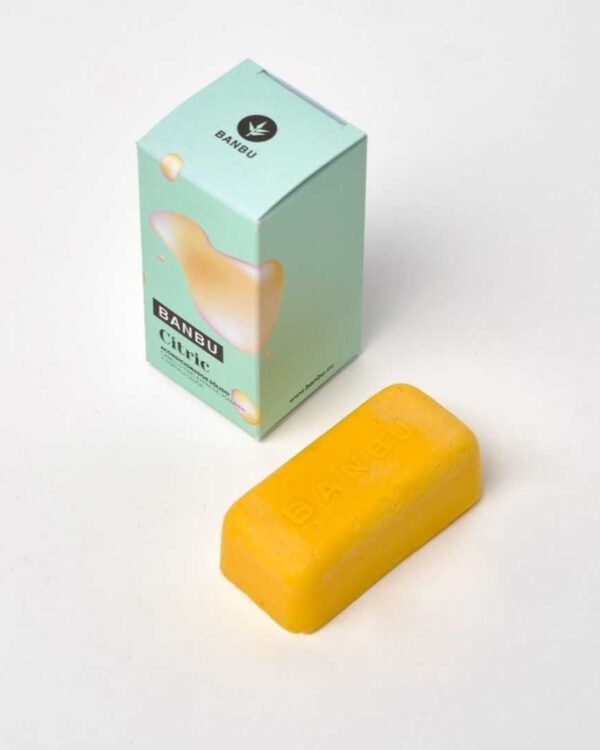 Marca: BANBU. Imagen: CITRIC_acondicionador_volumen_e_hidratacion.jpg. Acondicionador Sólido ECO Cabello Fino CITRIC. 50gr.