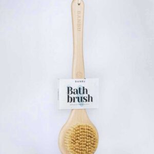 Marca: BANBU. Imagen: Cepillo_madera_exfoliante_packaging.jpg. Cepillo de Madera Exfoliante Bath Brush