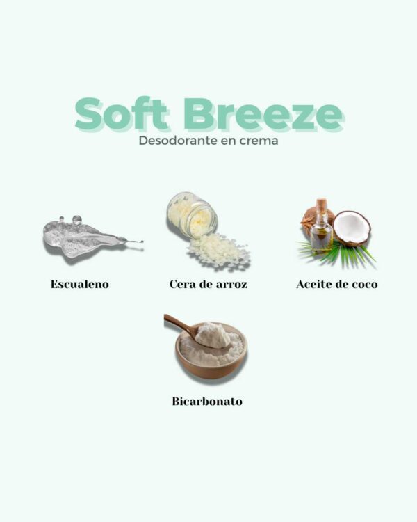 Marca: BANBU. Imagen: Desodorante_crema_soft_breeze_ingredientes.jpg. Desodorante Crema ECO Piel Sensible SOFT BREEZE. 50ml.