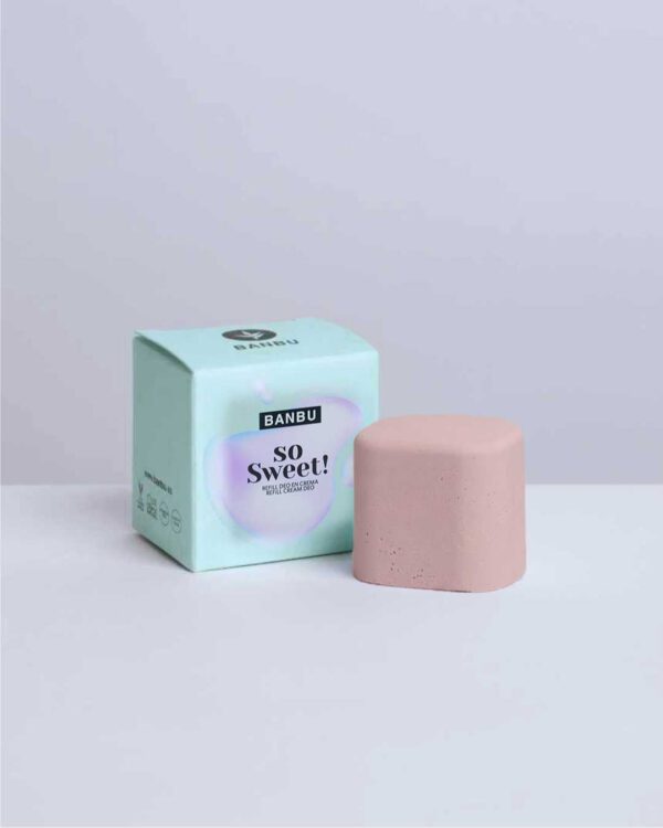 Marca: BANBU. Imagen: Desodorante_so_sweet_solido_packaging.jpg. Desodorante Sólido ECO SO SWEET. 45ml.