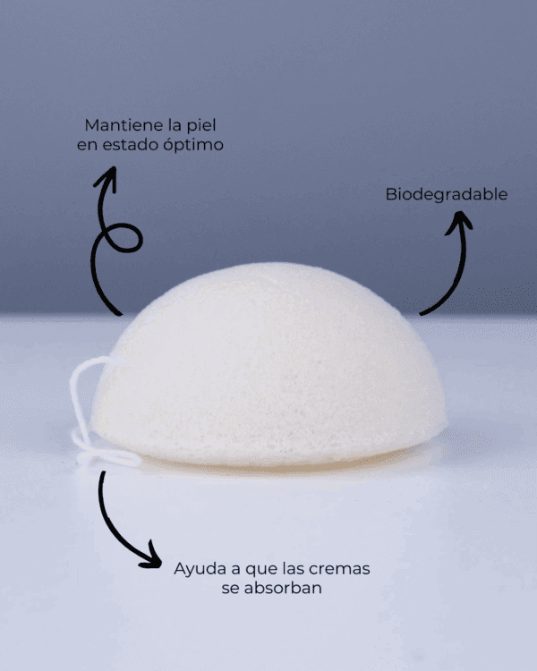 Marca: BANBU. Imagen: Esponja_facial_konjac_natural_beneficios.png. Esponja Konjac Facial Purificante Natural