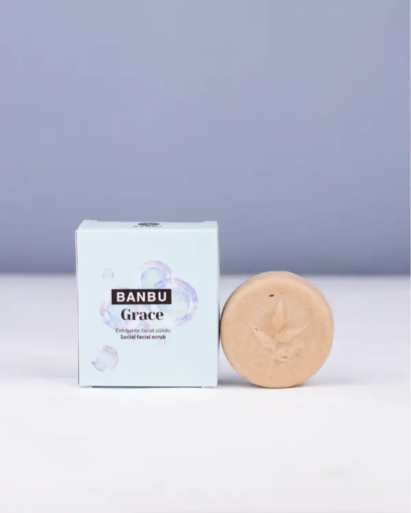 Marca: BANBU. Imagen: Exfoliante_facial_grace_packaging.webp. Exfoliante Facial solido GRACE. 50gr.