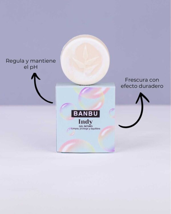 Marca: BANBU. Imagen: Gel_intimo_indy_beneficios.jpg. Gel Íntimo con probióticos y prebióticos Indy. 50gr.