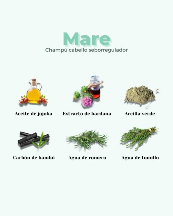 Marca: BANBU. Imagen: Ingredientes_2893b04c-3e0c-4f98-8081-63015385db23.jpg. Champú Sólido ECO Cabello Graso MARE. 75gr.