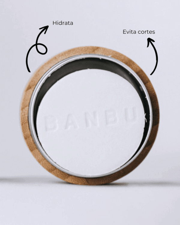 Marca: BANBU. Imagen: Jabon_de_afeitado_solido_beneficios.png. Jabón de Afeitado ECO MARINE. 80gr.
