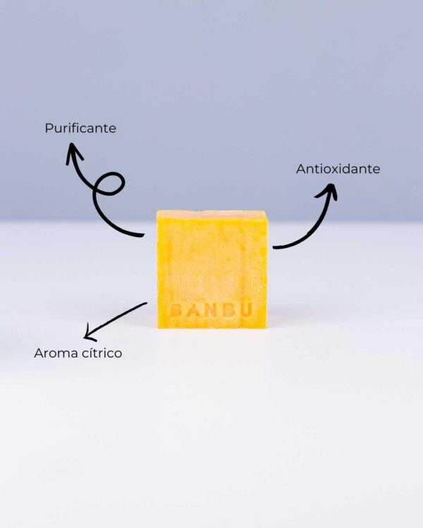 Marca: BANBU. Imagen: Jabon_de_ducha_impulse_beneficios.jpg. Jabón de Ducha Sólido ECO Cítrico IMPULSE. 100gr.