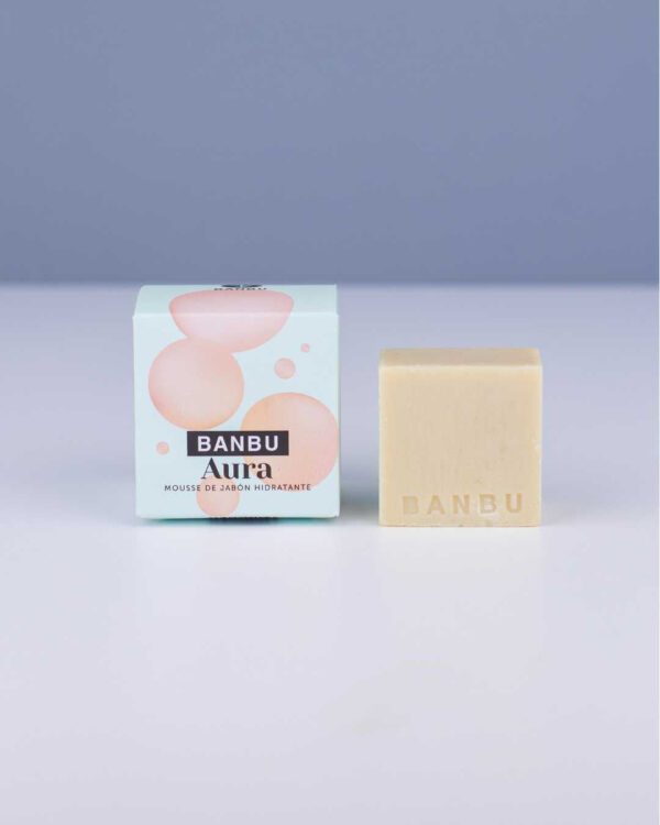 Marca: BANBU. Imagen: Mousse_limpiador_facial_Aura_packaging.jpg. Mousse Facial ECO Piel Normal y Seca AURA. 100gr.
