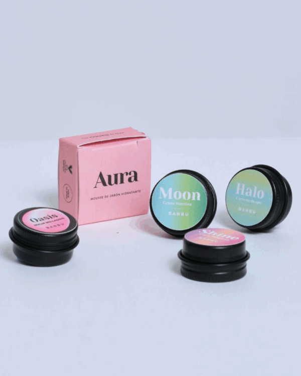Marca: BANBU. Imagen: Pack_mini_talla_piel_seca_packaging.png. Pack Mini Tallas ECO - Basic Essential Facial PIEL NORMAL Y SECA