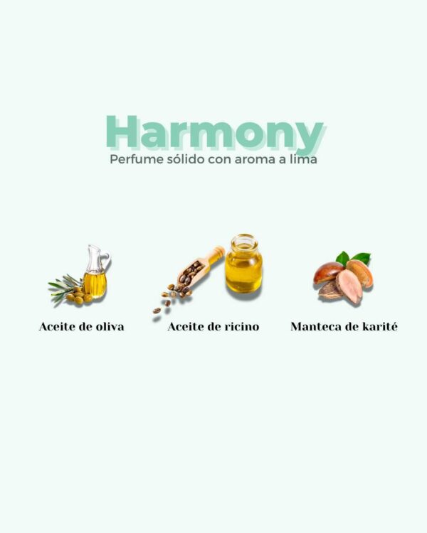 Marca: BANBU. Imagen: Perfume_solido_harmony_ingredientes.jpg. Perfume Sólido ECO HARMONY. 15ml.