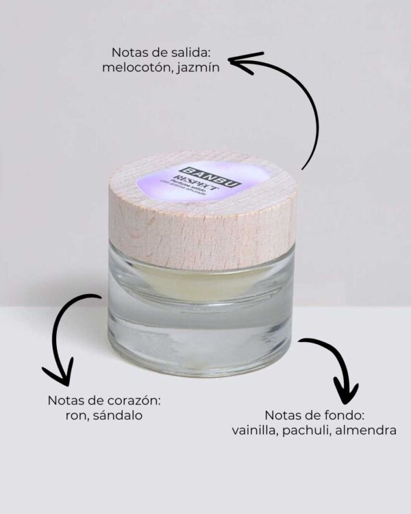 Marca: BANBU. Imagen: Perfume_solido_respect_caracteristicas.jpg. Perfume Sólido ECO Afrutado RESPECT. 15ml.