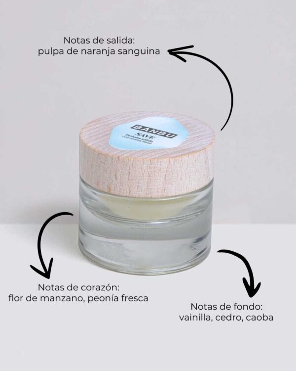 Marca: BANBU. Imagen: Perfume_solido_save_aroma.jpg. Perfume Sólido ECO Floral SAVE. 15ml.