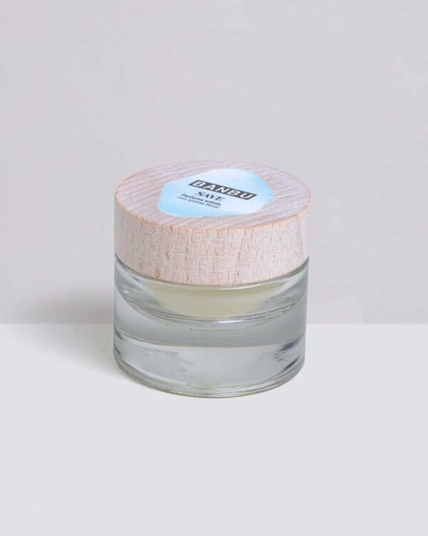 Marca: BANBU. Imagen: Perfume_solido_save_packaging.jpg. Perfume Sólido ECO Floral SAVE. 15ml.