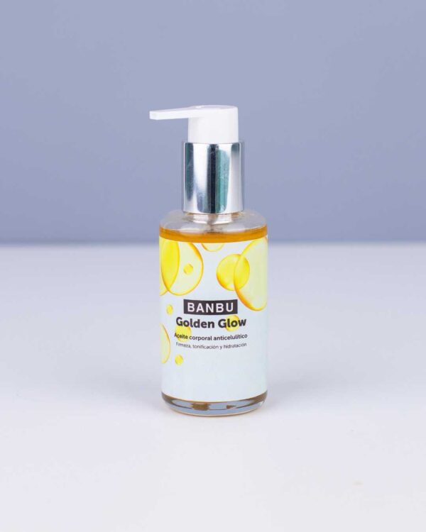 Marca: BANBU. Imagen: Producto_Packaging_07ab4d40-0467-4379-94a9-05498524888e.jpg. Aceite corporal Golden Glow. 100ml.