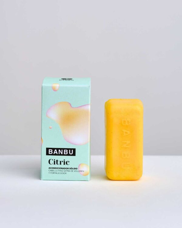 Marca: BANBU. Imagen: Producto_Packaging_ccece648-5465-4d4f-8186-13b24787ba0a.jpg. Acondicionador Sólido ECO Cabello Fino CITRIC. 50gr.