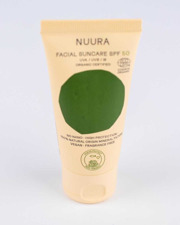 Marca: BANBU. Imagen: Proteccion_solar_nuura_packaging.jpg. Crema Solar Facial sin Color. 50ml.