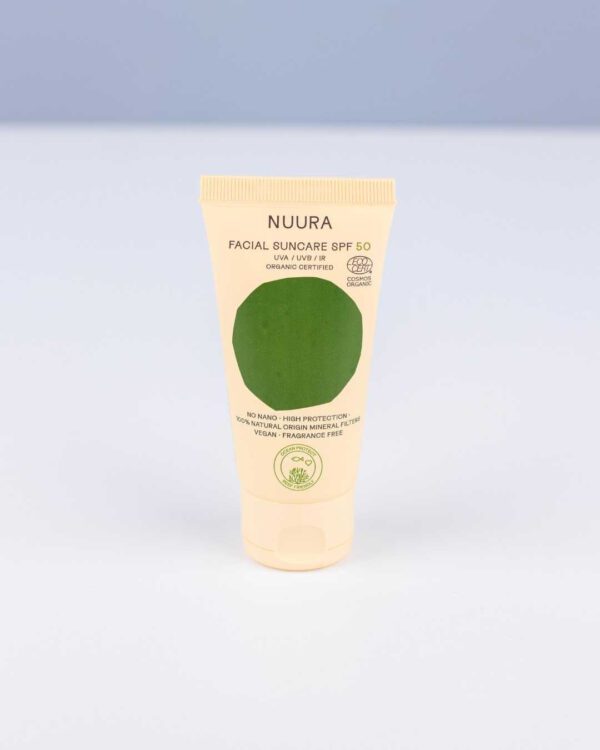 Marca: BANBU. Imagen: Protector_solar_facial_Nuura.jpg. Crema Solar Facial sin Color. 50ml.