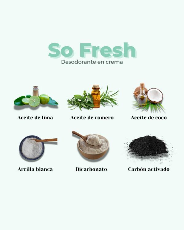 Marca: BANBU. Imagen: Refill_Desodorante_crema_so_fresh_ingredientes.jpg. Refill Desodorante Crema ECO SO FRESH. 50ml.