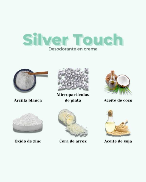 Marca: BANBU. Imagen: Refill_desodorante_en_crema_silver_touch_ingredientes.jpg. Refill Desodorante Crema ECO Piel Sensible SILVER TOUCH. 50ml.