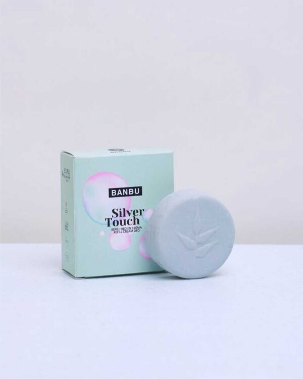 Marca: BANBU. Imagen: Refill_desodorante_silver_touch_packaging.jpg. Refill Desodorante Crema ECO Piel Sensible SILVER TOUCH. 50ml.