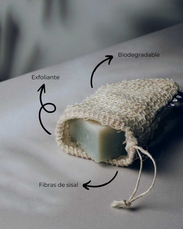 Marca: BANBU. Imagen: Saquito_de_sisal_exfoliante_beneficios.jpg. Saquito de Sisal Exfoliante