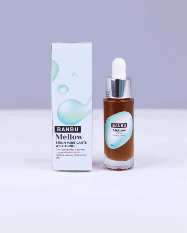 Marca: BANBU. Imagen: Serum_facial_Mellow_packaging.png. Sérum Facial ECO Purificante MELLOW. 30ml.