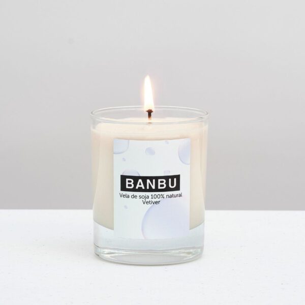 Marca: BANBU. Imagen: VELA_DE_SOJA_NATURAL_VERTIVER_BANBU.jpg. Vela de Soja Natural Aroma Vetiver