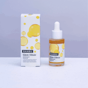 Marca: BANBU. Imagen: aceite_facial_glow_elixir_packaging.png. Sérum Aceite Facial ECO Iluminador GLOW ELIXIR