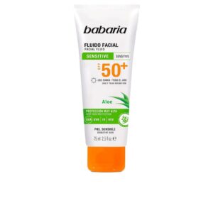 Marca: BABARIA. Imagen: 121734.jpg. FLUIDO FACIAL aloe vera piel sensible SPF50+ 75 ml