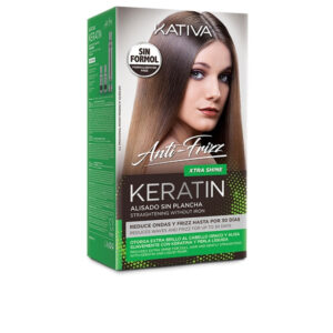 Marca: KATIVA. Imagen: 131376.jpg. KATIVA. KERATIN ANTI-FRIZZ alisado brasileño sin plancha extra brillo 30 días 3 u
