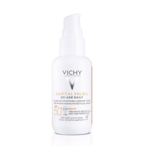 Marca: VICHY. Imagen: 165437.jpg. CAPITAL SOLEIL UV AGE fluido fotoprotector diario color light SPF50+ 40 ml