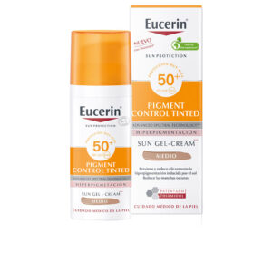 Marca: EUCERIN. Imagen: 172859.jpg. SUN PROTECTION pigment control gel-crema color SPF50+ #medium 50 ml