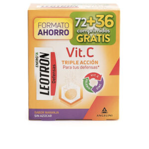 Marca: LEOTRON. Imagen: 186854.jpg. LEOTRON. VITAMINA C triple acción comprimidos efervescentes 72 + 36 de regalo #Naranja 54 u