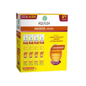 Marca: AQUILEA. Imagen: 201485.jpg. AQUILEA. MAGNESIO+POTASIO comprimidos efervescentes 56 u