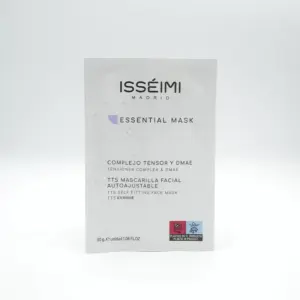 Marca: Isseimi. Imagen: TTS-ESSENTIAL-MASK-Reafirmante-Regenerante.webp. TTS ESSENTIAL MASK Reafirmante & Regenerante. Mascara de Biocelulosa para reafirmación de la piel. 1 ud /30 ml.